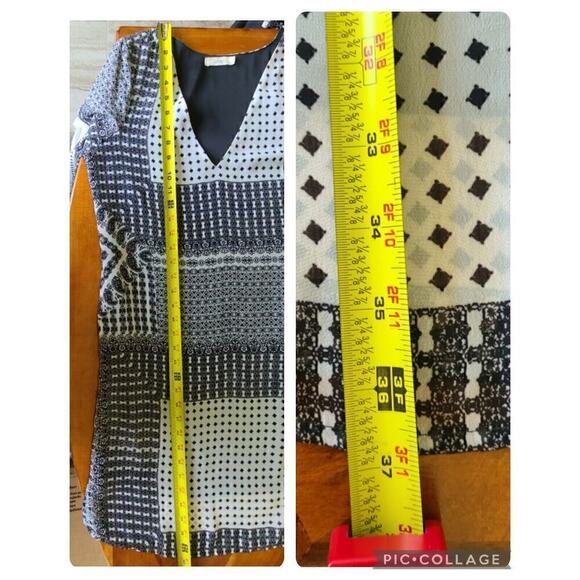 Capulet Shirt Dress Small / Medium Pockets Black & White Mixed Patterns Office - Picture 12 of 12